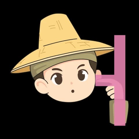Hangul letter ㅓ drawn as a hunter touching his head as he asks where it is