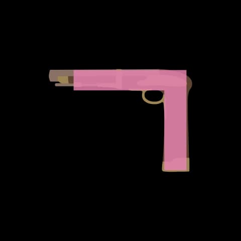 Hangul letter ㄱ drawn as a gun