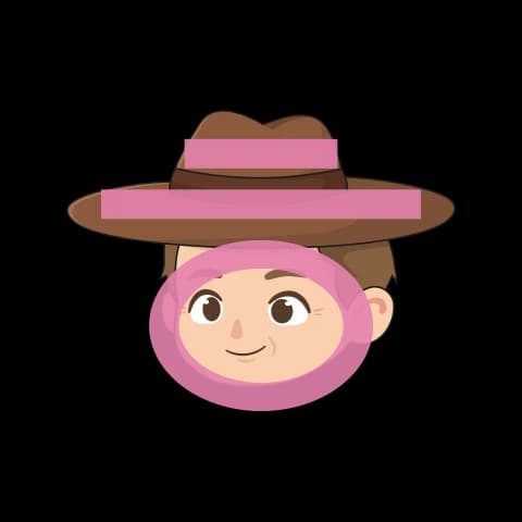 Hangul letter ㅎ drawn as a face under a hat