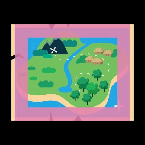 Hangul letter ㅁ drawn as a map
