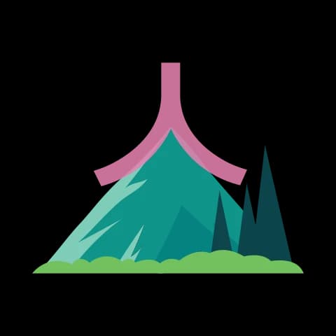 Hangul letter ㅅ drawn as a mountain summit