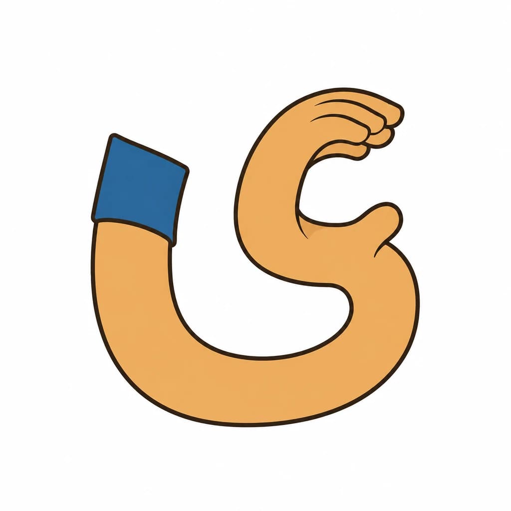 Arabic Alphabet letter ى drawn as an arm