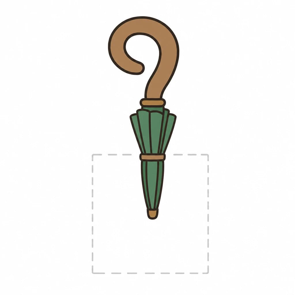 Arabic Alphabet letter ـُ drawn as an umbrella