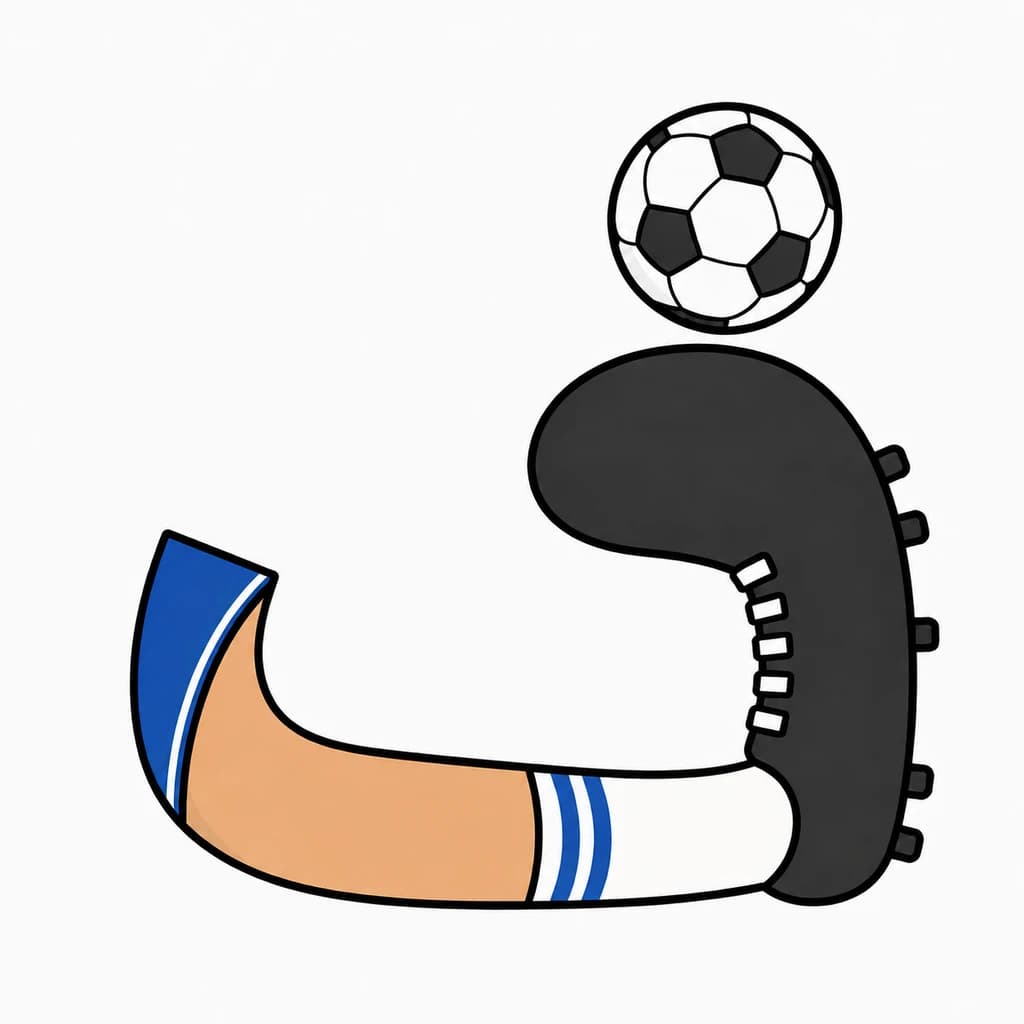 Arabic Alphabet letter ف drawn as a football