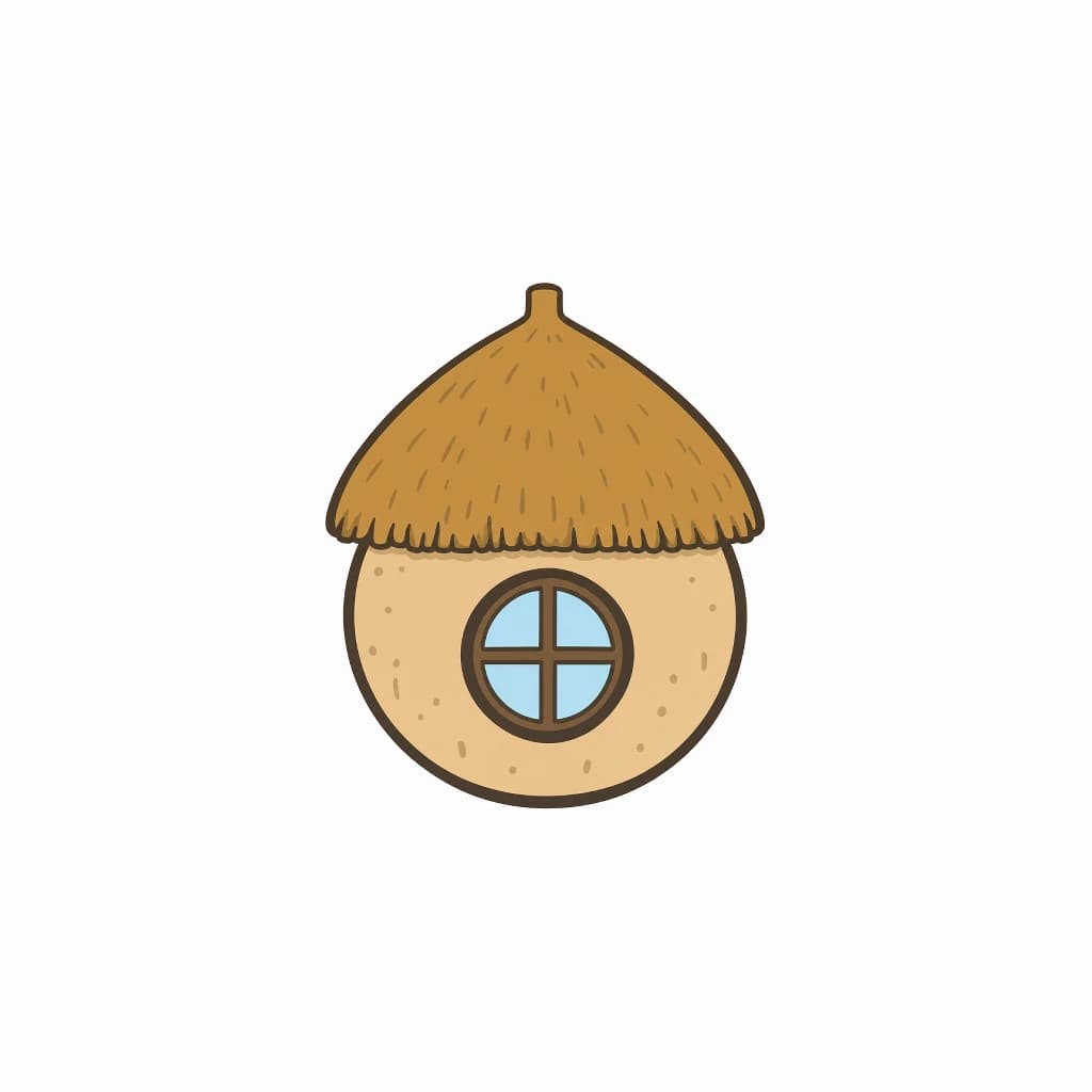 Arabic Alphabet letter ه drawn as a hut