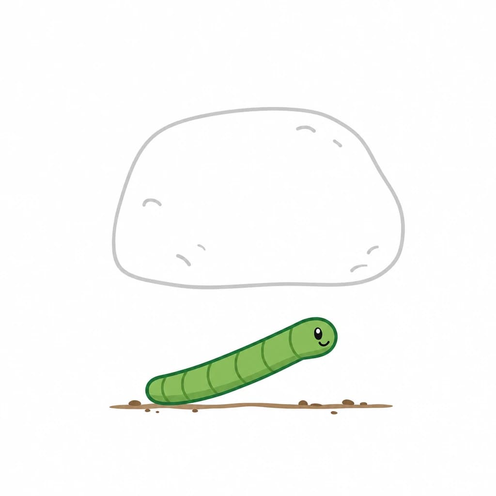 Arabic Alphabet letter ـِ drawn as an inchworm