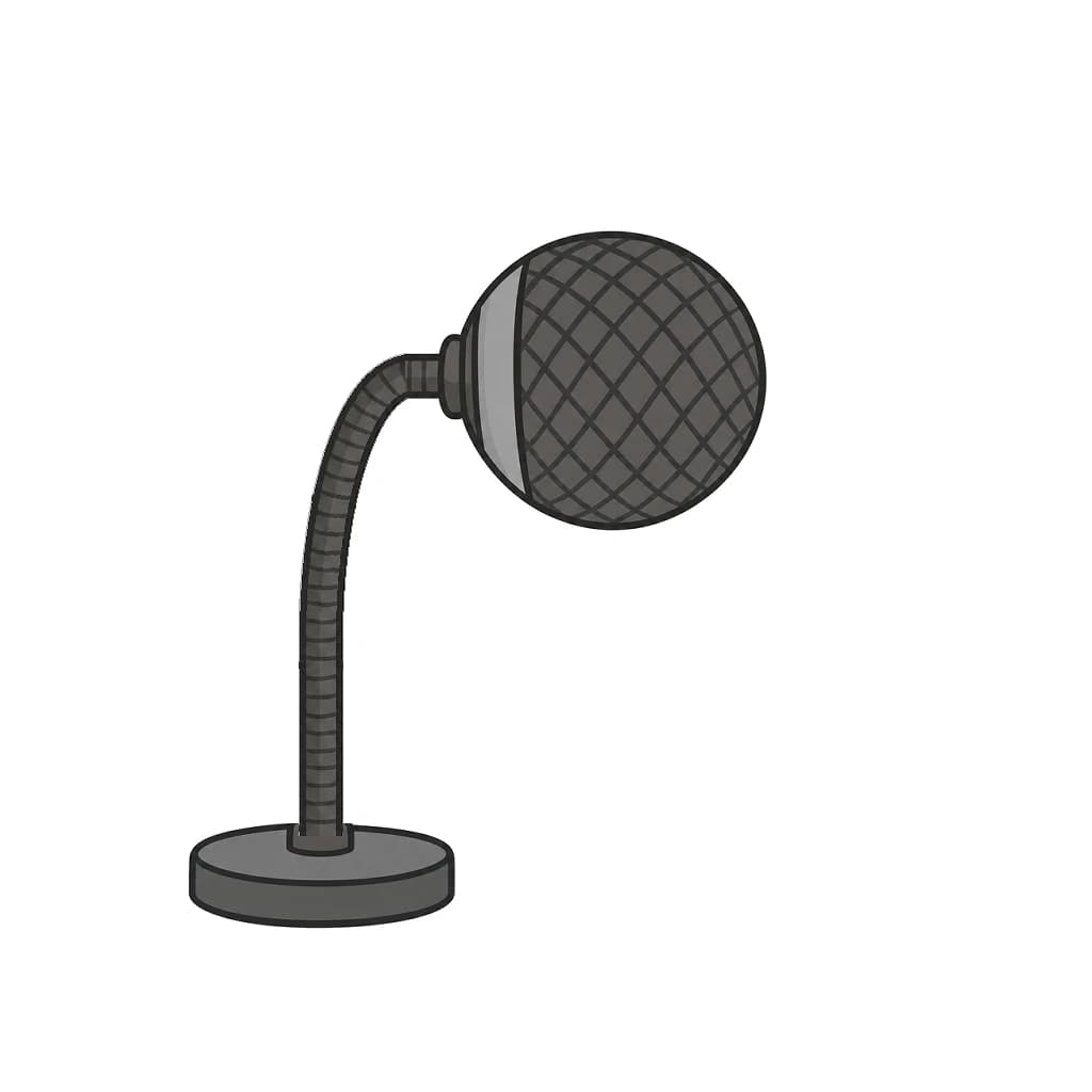 Arabic Alphabet letter م drawn as a microphone