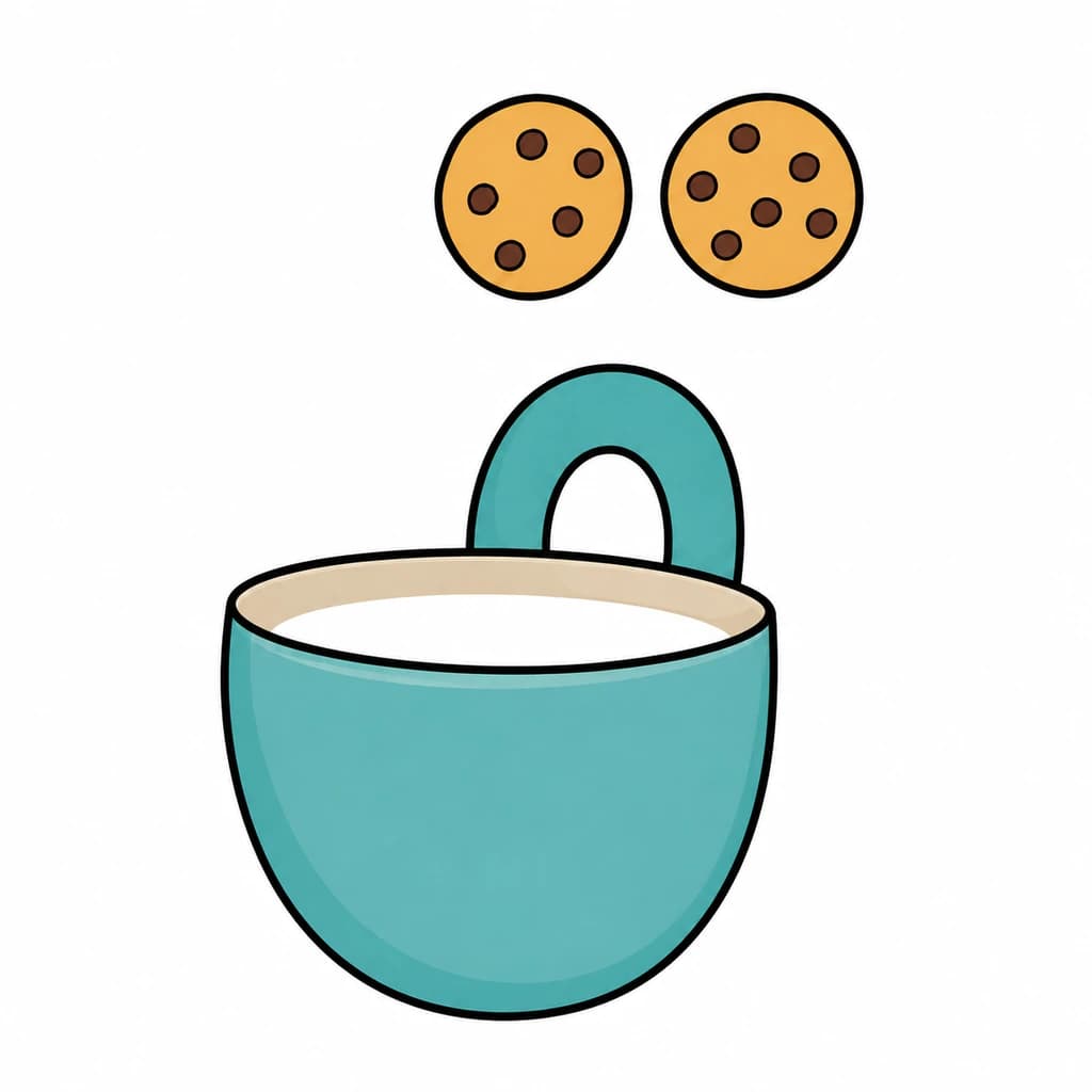 Arabic Alphabet letter ق drawn as cookies