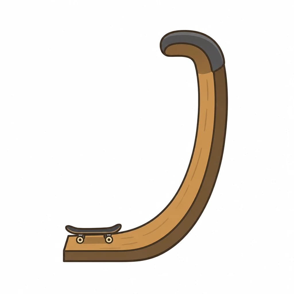 Arabic Alphabet letter ر drawn as a ramp