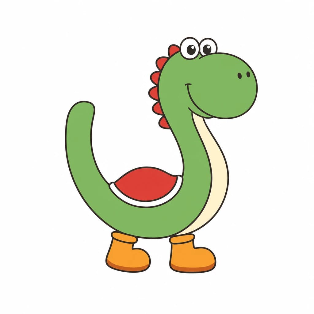 Arabic Alphabet letter ي drawn as a yoshi