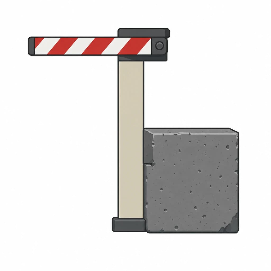 Russian Cyrillic letter Ъ drawn as a barrier
