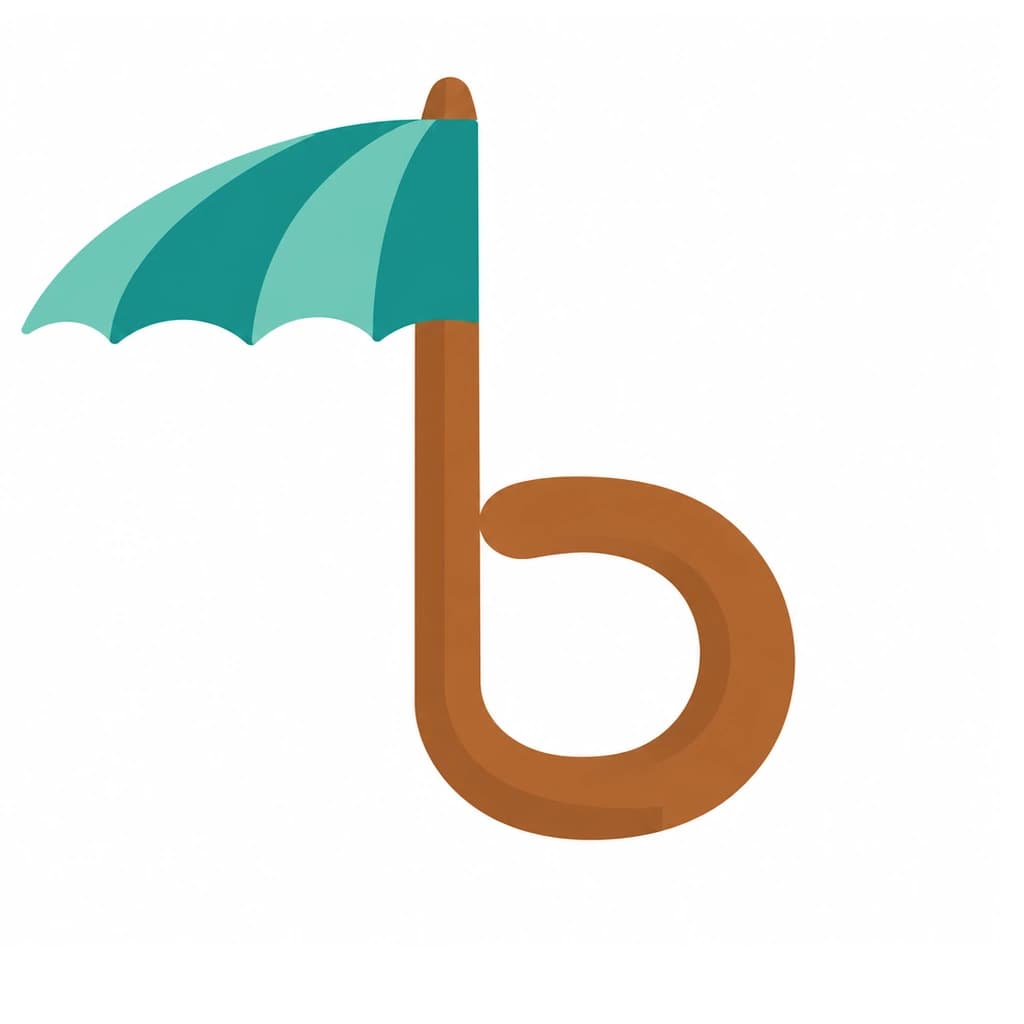 Bulgarian Cyrillic letter Ъ drawn as an umbrella