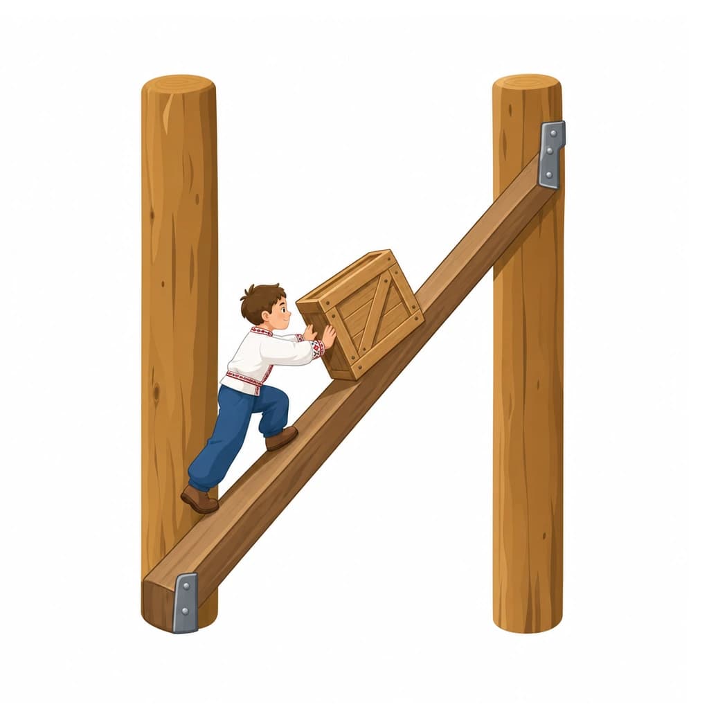 Ukrainian Cyrillic letter И drawn as an incline