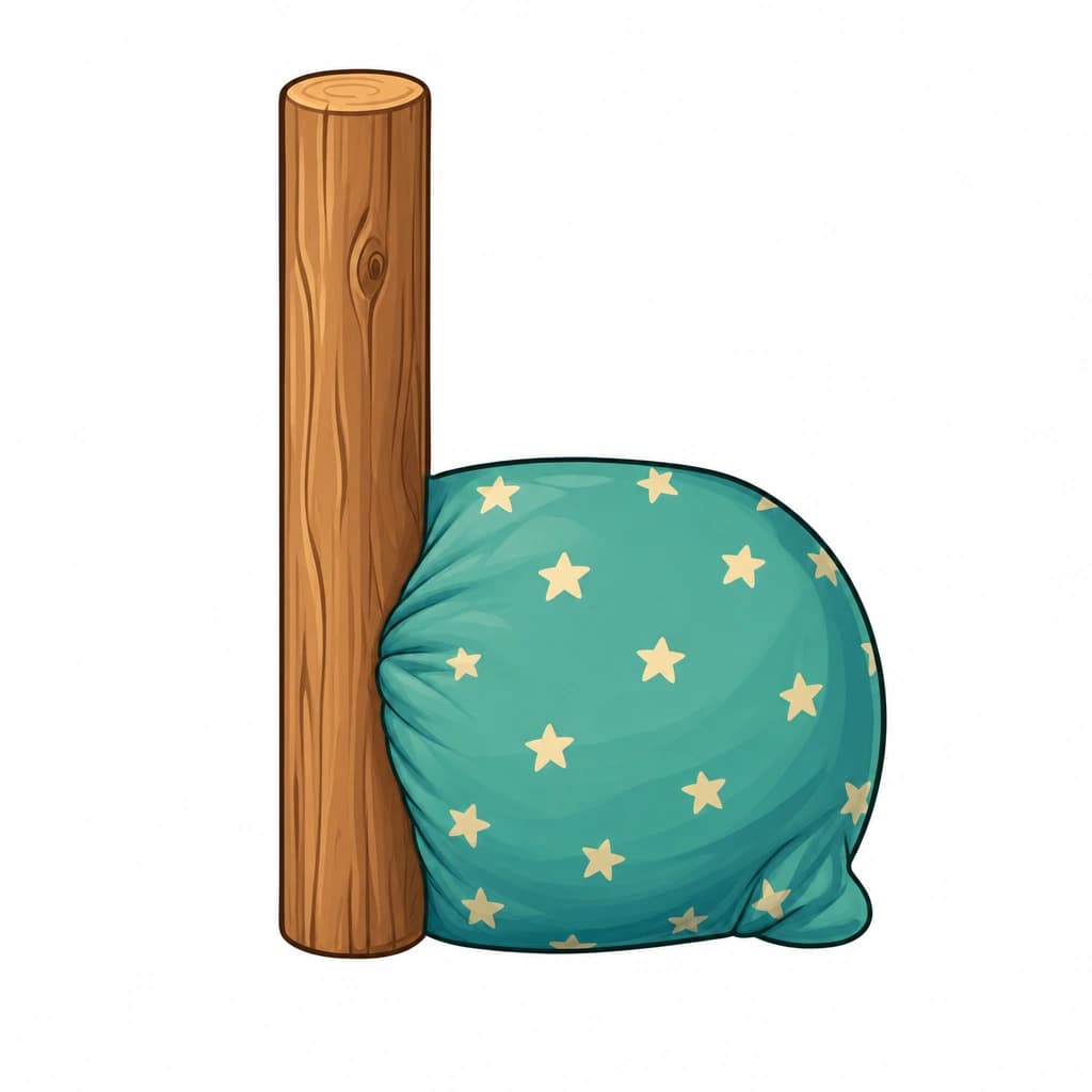 Russian Cyrillic letter Ь drawn as a pillow