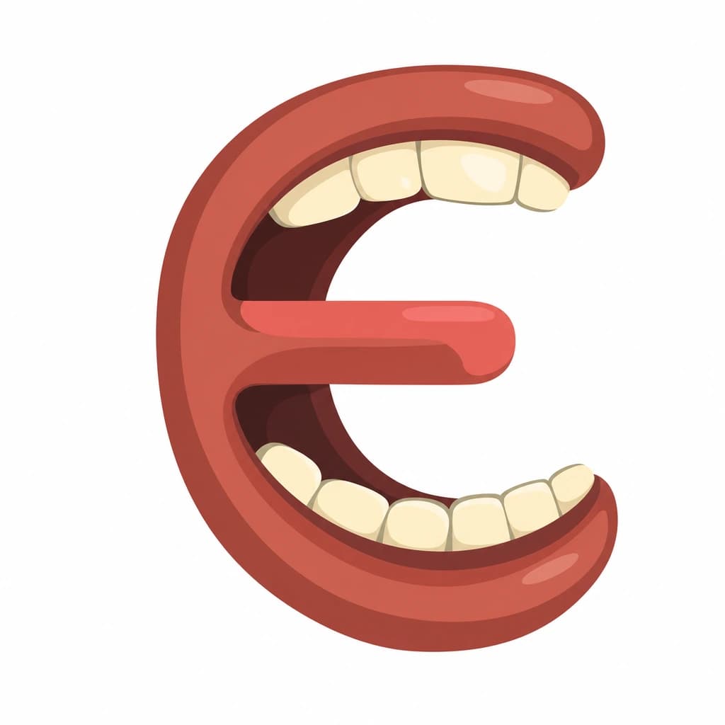 Ukrainian Cyrillic letter Є drawn as a yell