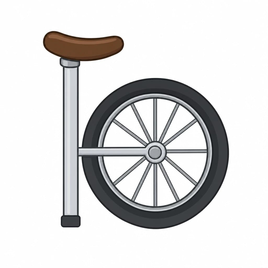 Russian Cyrillic letter Ю drawn as an unicycle