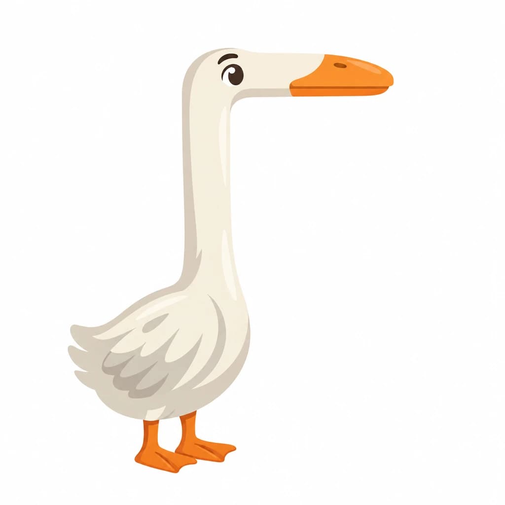 Greek Alphabet letter Γ drawn as a goose