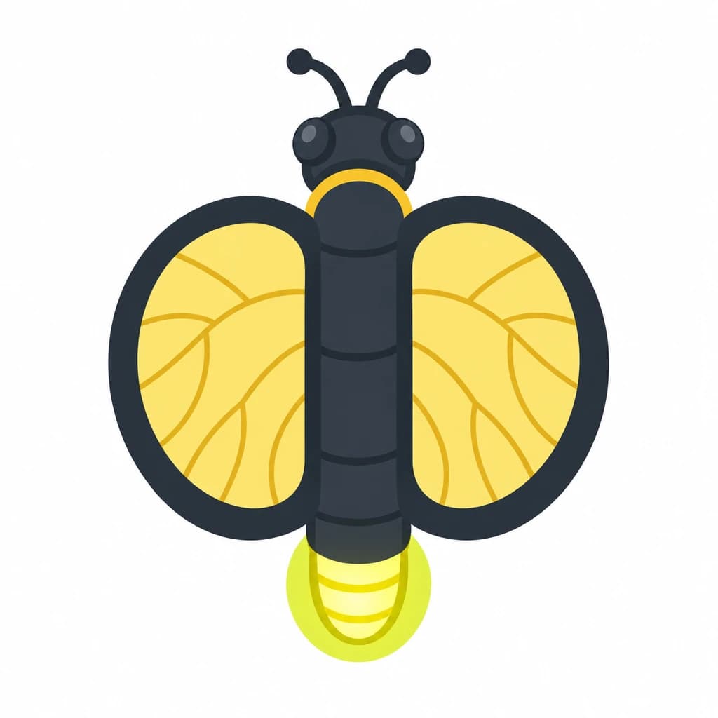 Greek Alphabet letter φ drawn as a firefly