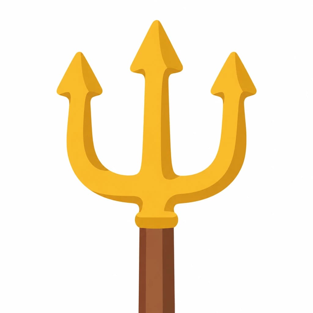 Greek Alphabet letter ψ drawn as a trident