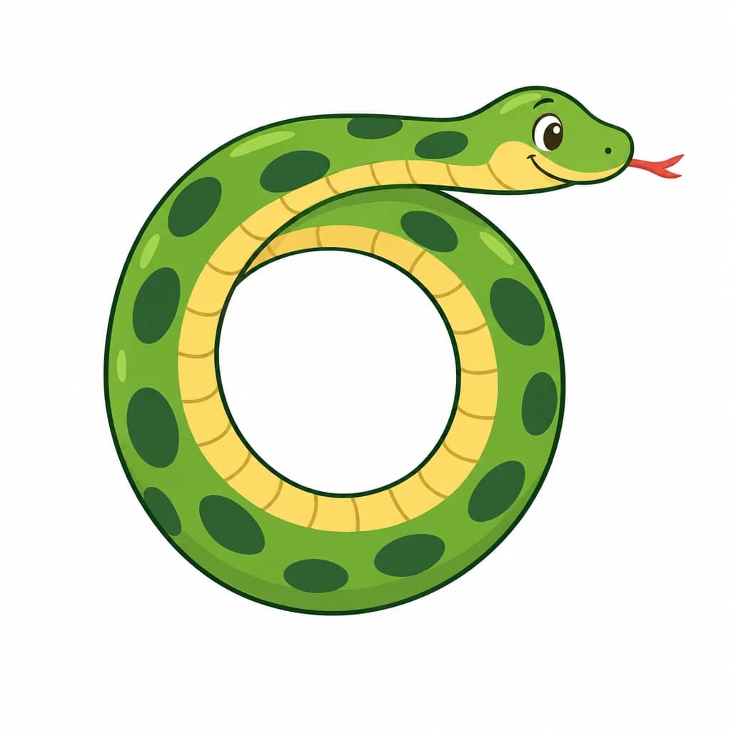 Greek Alphabet letter σ drawn as a snake
