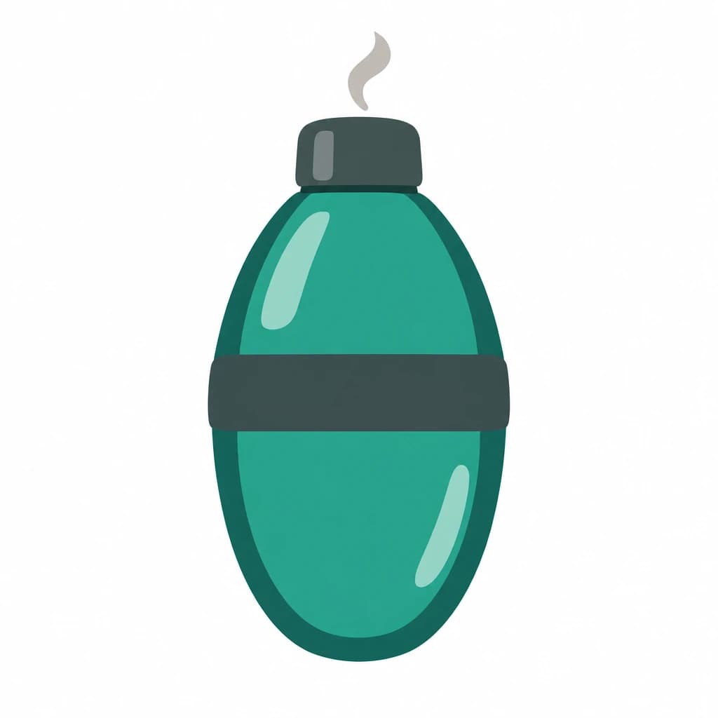 Greek Alphabet letter θ drawn as thermos