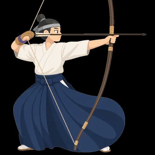 Hiragana letter あ drawn as an archer
