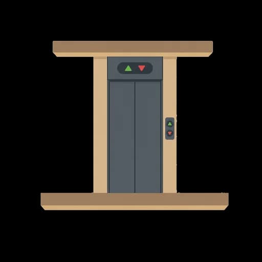 Katakana letter エ drawn as an elevator