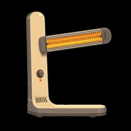 Katakana letter ヒ drawn as a heater