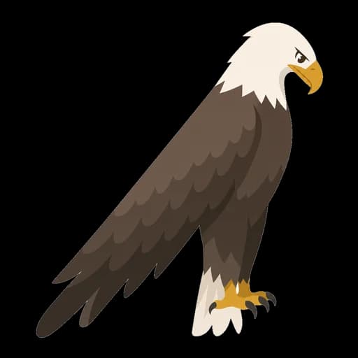 Katakana letter イ drawn as an eagle