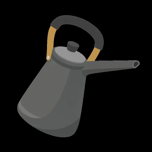 Katakana letter ケ drawn as a kettle