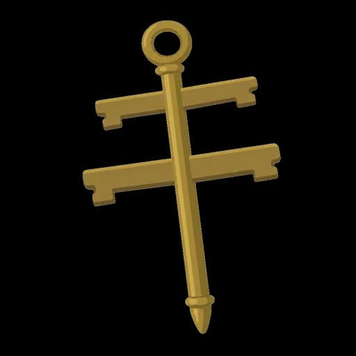 Katakana letter キ drawn as a key