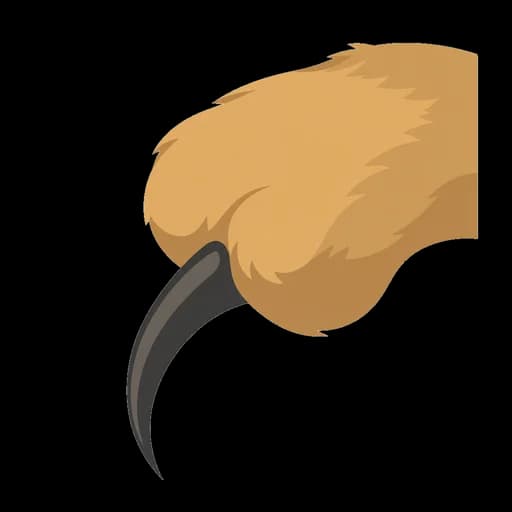 Katakana letter ク drawn as a cougar claw
