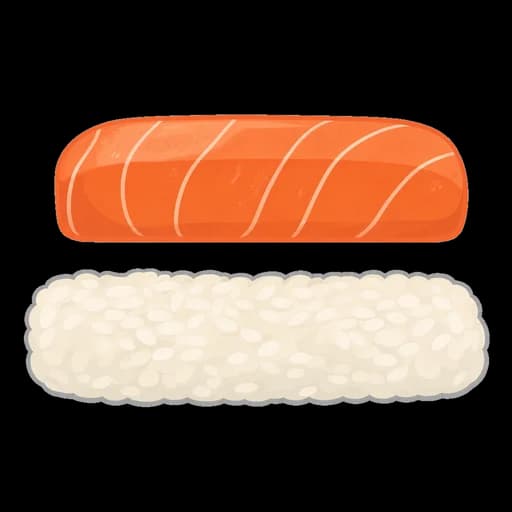 Katakana letter ニ drawn as a nigiri