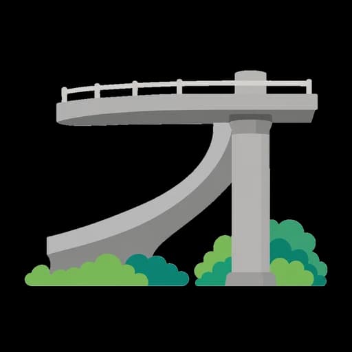 Katakana letter オ drawn as overpass