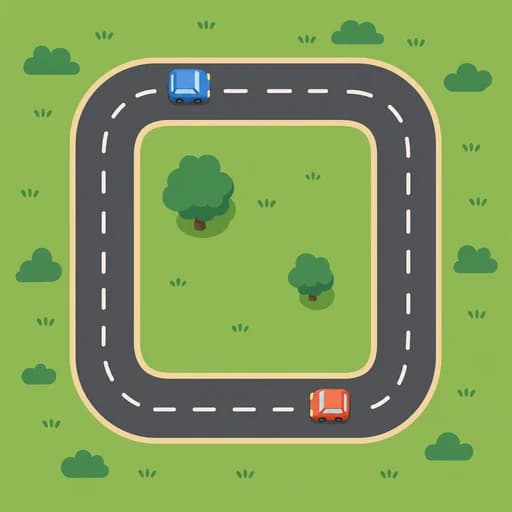 Katakana letter ロ drawn as a road