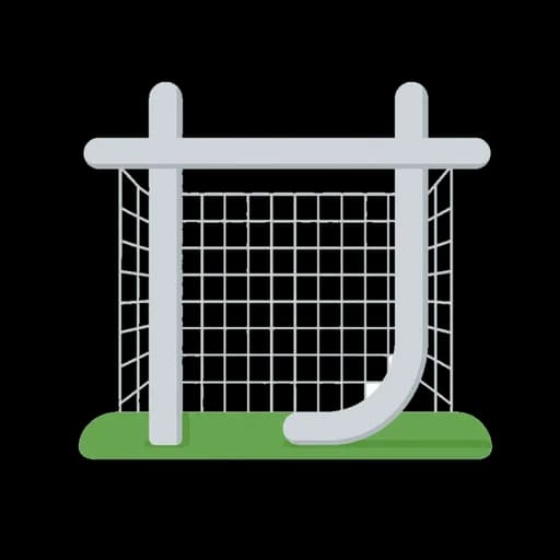 Katakana letter サ drawn as a soccer goal
