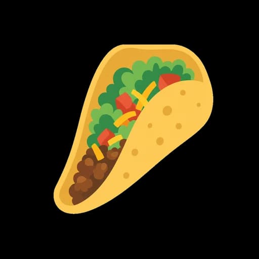 Katakana letter タ drawn as a taco