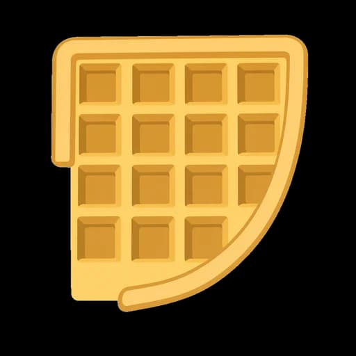 Katakana letter ワ drawn as a waffle