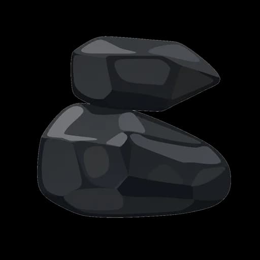 Hiragana letter こ drawn as a coal