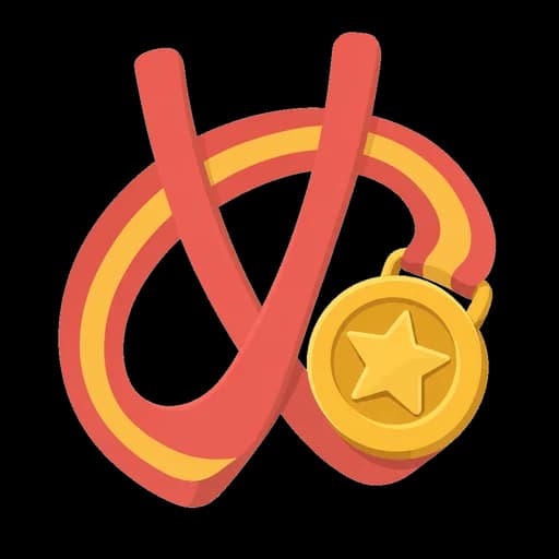 Hiragana letter め drawn as a medal