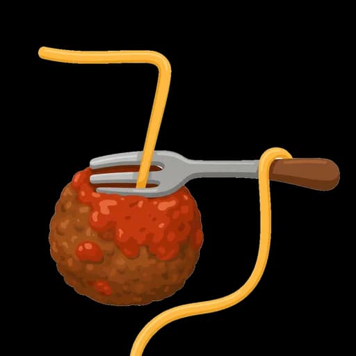 Hiragana letter み drawn as a meatball