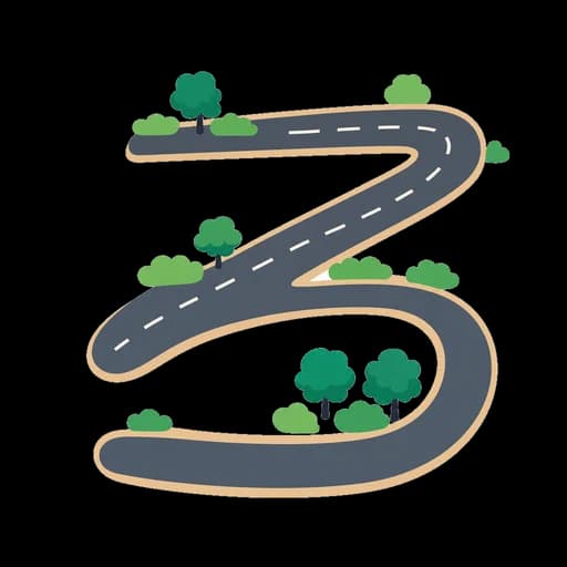 Hiragana letter ろ drawn as a road