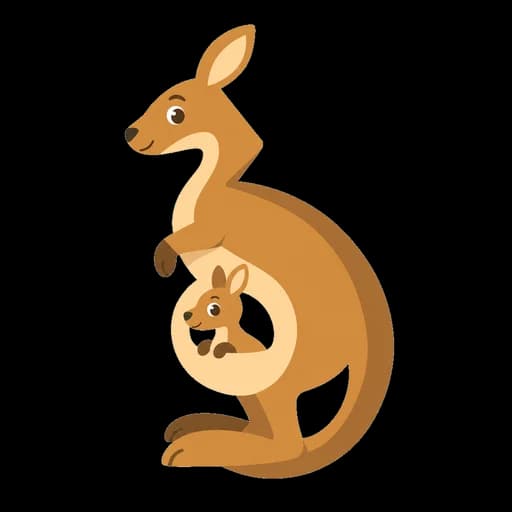 Hiragana letter る drawn as a roo