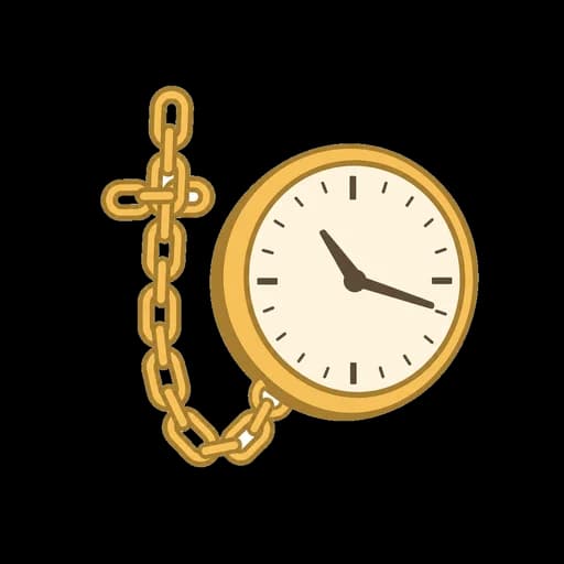 Hiragana letter わ drawn as a watch