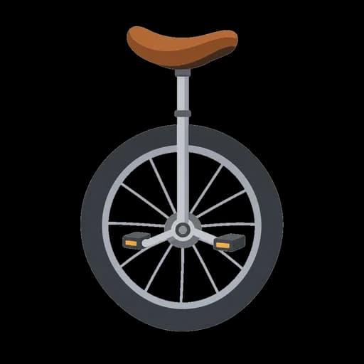 Hiragana letter ゆ drawn as an unicycle