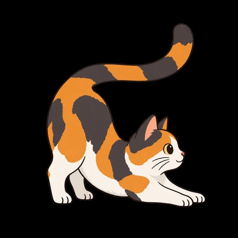 Thai Alphabet letter ๔ drawn as four-paw cat