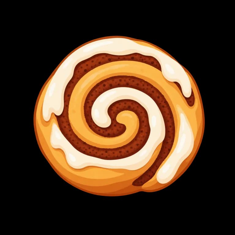 Thai Alphabet letter ๑ drawn as one cinnamon roll