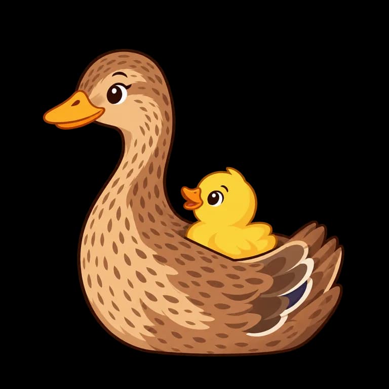 Thai Alphabet letter ๒ drawn as two ducks