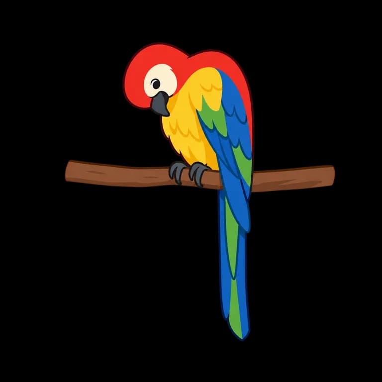 Thai Alphabet letter ๆ drawn as a parrot