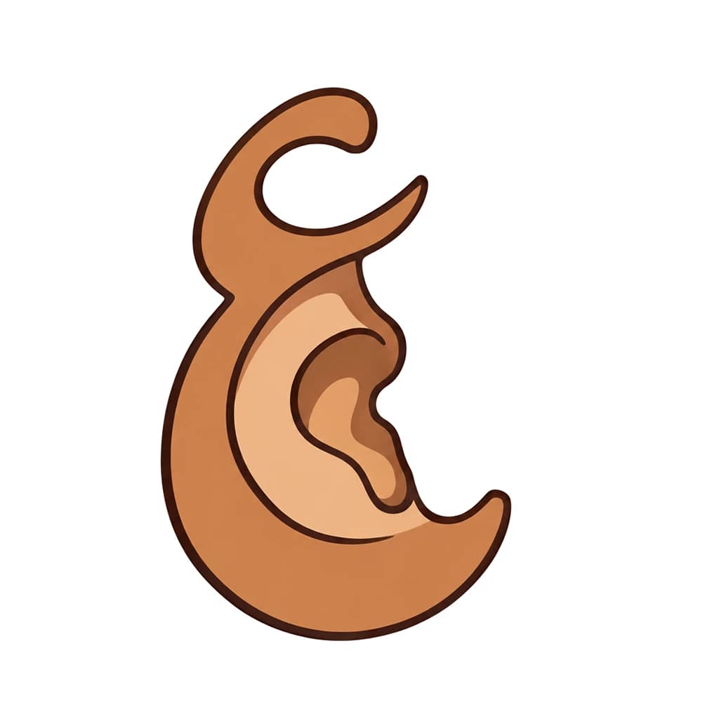 Urdu Alphabet letter ع drawn as an ear